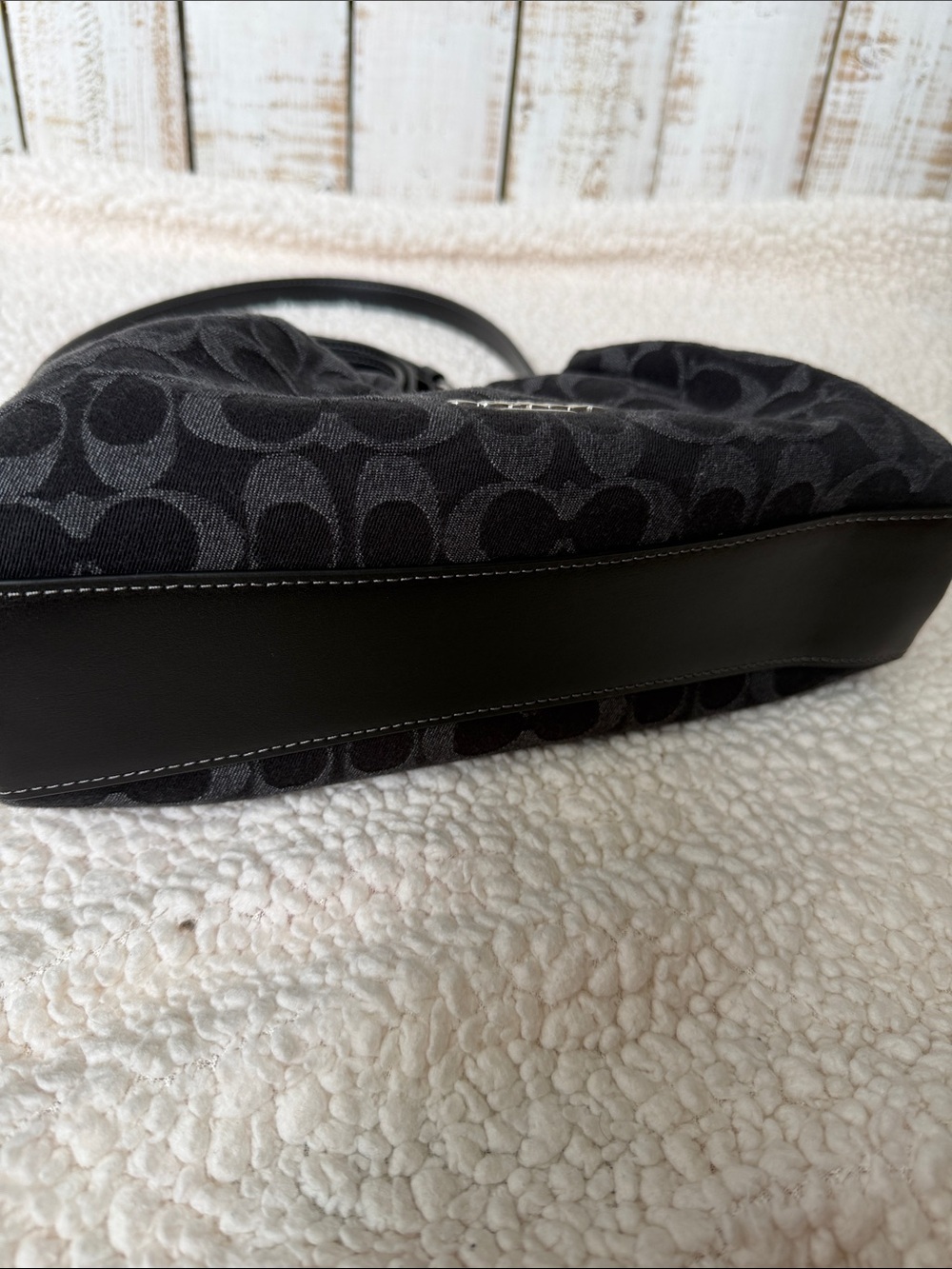 Coach Faye shoulder bag   in black signature denim NWT - Picture 6 of 7